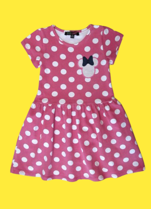 Трикотажное платье в горошек для девочки 4-5 лет1 фото