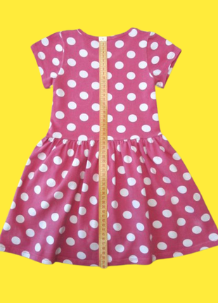 Трикотажное платье в горошек для девочки 4-5 лет4 фото