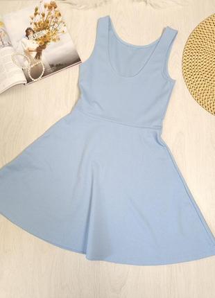 Нежно голубое платье на лето сарафан4 фото