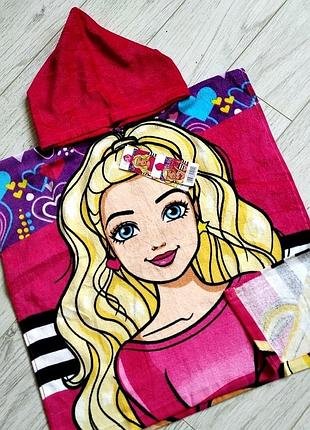 Полотенце-пончо для девочек barbie