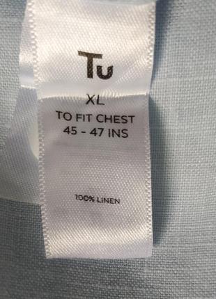 Рубашка мужская 100% лен большого размера8 фото