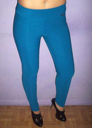 Шикарные ярко-синие лосины со строчкой