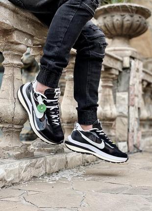 Шикарные женские кроссовки унисекс nike sacai stockx чёрно-белые 36-45 р.5 фото