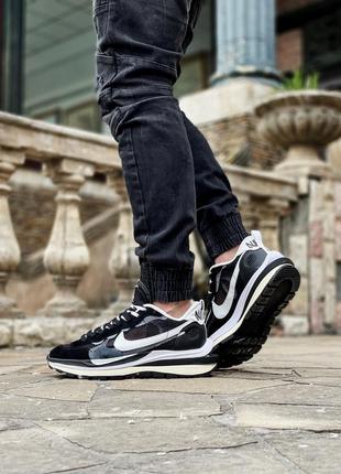 Шикарные женские кроссовки унисекс nike sacai stockx чёрно-белые 36-45 р.10 фото