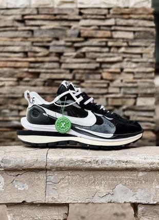 Шикарные женские кроссовки унисекс nike sacai stockx чёрно-белые 36-45 р.9 фото