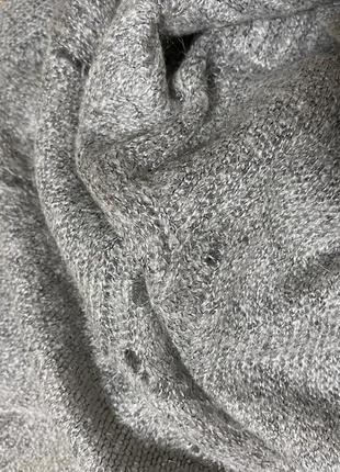 Тоненький ажурный мохеровый пуловер,30%kid mohair,color&black7 фото