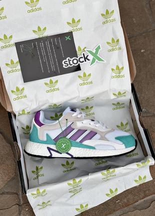 Прекрасные женские кроссовки унисекс adidas tresc run white violet stockx цветные 36-45 р3 фото