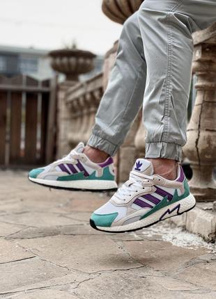 Прекрасные женские кроссовки унисекс adidas tresc run white violet stockx цветные 36-45 р6 фото