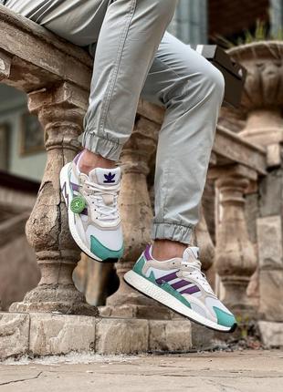 Прекрасные женские кроссовки унисекс adidas tresc run white violet stockx цветные 36-45 р10 фото