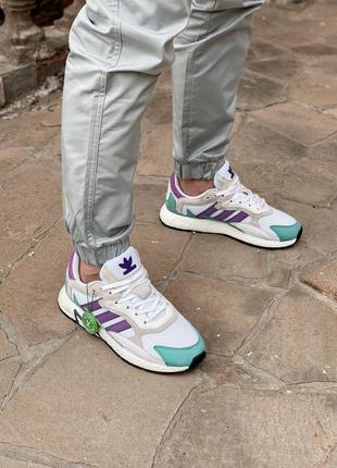 Прекрасные женские кроссовки унисекс adidas tresc run white violet stockx цветные 36-45 р2 фото