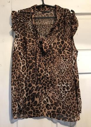 Шифонова блуза леопардова