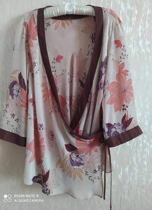 Блуза кимоно для женщин с роскошными формами. шелк1 фото