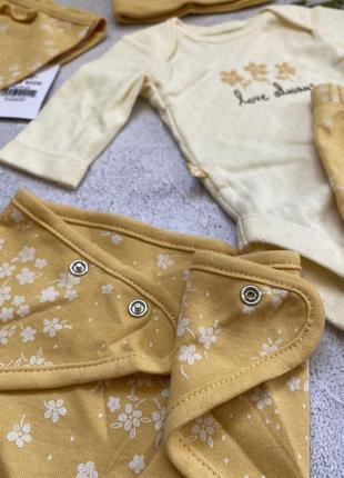 Набор для новорожденного 0-3, first size, 50-56-62, комплект в роддом,распашонка, ползунки, бодик, шапочка7 фото
