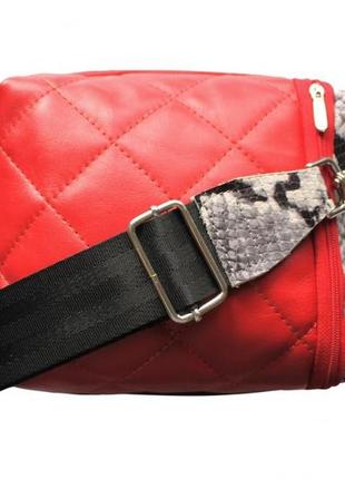 Жіноча шкіряна двостороння сумка "minimo" червоно-чорна