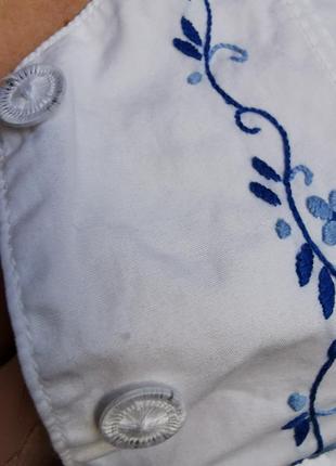 Винтажная блуза коттон хлопок с вышивкой шнуровкой кружево топ в этно бохо стиле7 фото