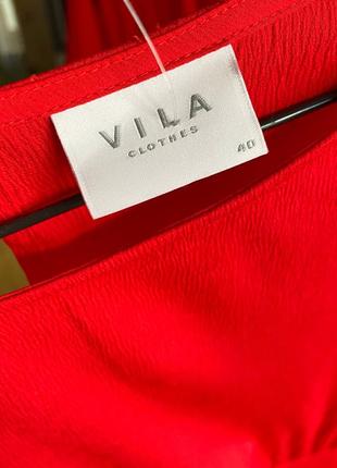 Платье красное алое vila в наличии 40 рр м л миди4 фото