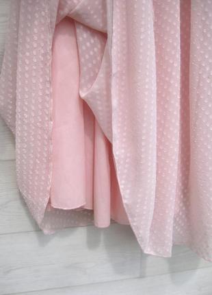 Нежное розовое платье vila clothes миди нарядное выпускное6 фото