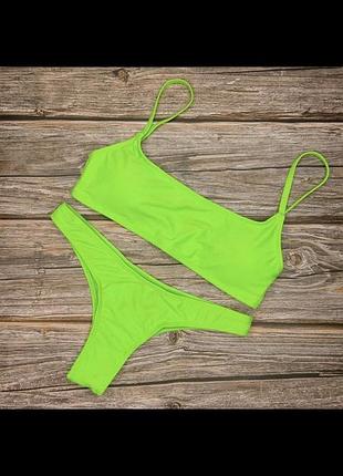 Купальник женский салатовый раздельный
