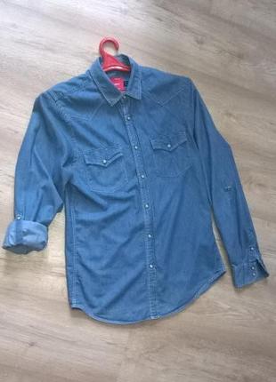 Шикарная джинсовая рубашка 46-50р.1 фото