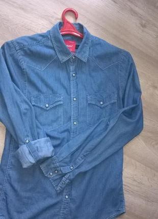 Шикарная джинсовая рубашка 46-50р.3 фото