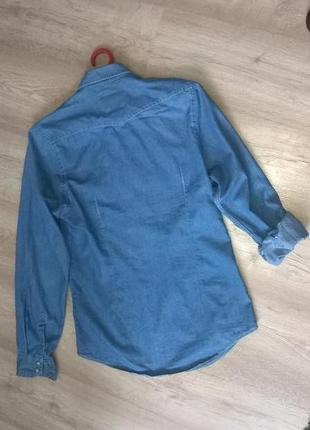 Шикарная джинсовая рубашка 46-50р.2 фото