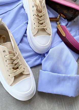 Бежевые кеды/база/ качество супер