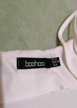 Біла майка топ з металевими кільцями boohoo3 фото