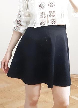 Юбка skater skirt черная юбка солнце клеш школьная форма5 фото