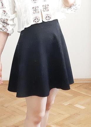 Юбка skater skirt черная юбка солнце клеш школьная форма7 фото