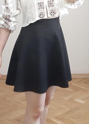 Юбка skater skirt черная юбка солнце клеш школьная форма6 фото