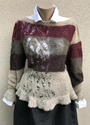Ажурний пуловер,кофта,светр,мохер,вовна,люкс бренд,1 фото