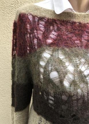 Ажурний пуловер,кофта,светр,мохер,вовна,люкс бренд,9 фото