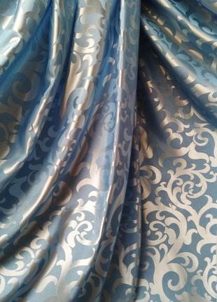 Голубі штори, тканина для штор, портьєри.10 фото