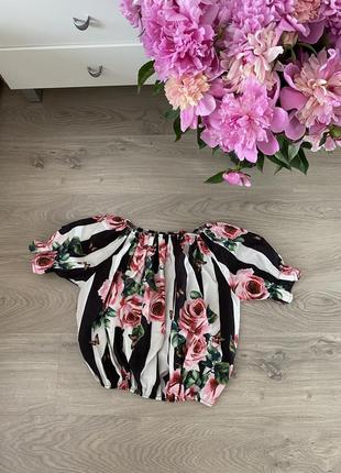 Летняя блуза с цветочным принтом5 фото