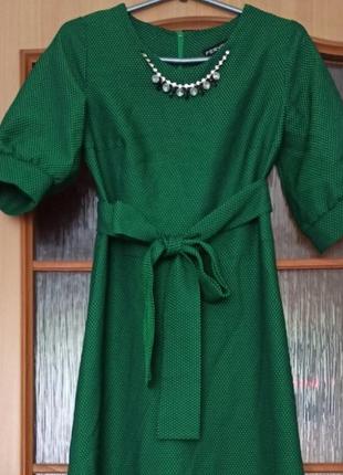 Платье длинное зелёный цвет5 фото