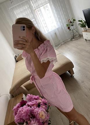 Летнее платье в клетку 2