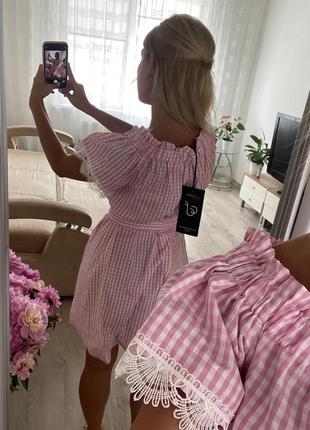 Летнее платье в клетку 4
