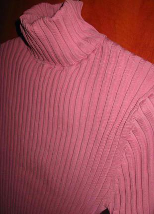 Гольф в рубчик светло-розовый3 фото