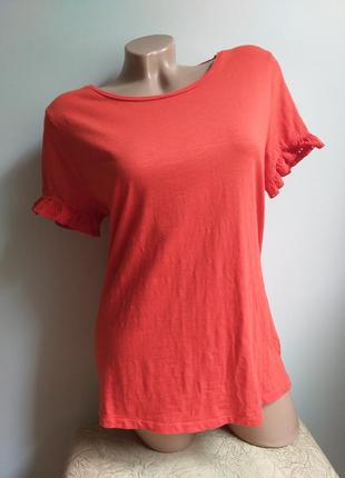 Необычная футболка. блуза. туника. красная, красная.
