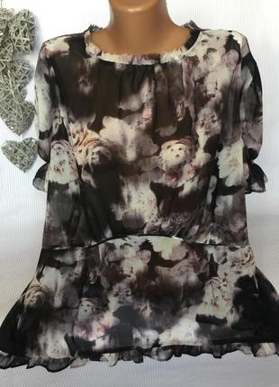 Шикарна брендовий шифонова блуза короткий рукав
