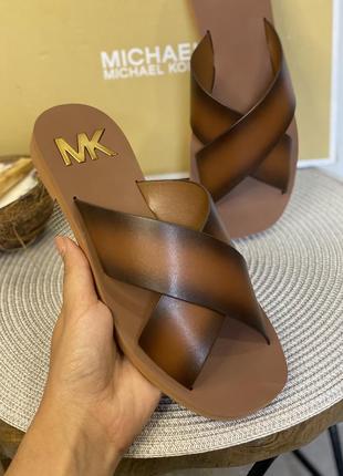 Шлепки michael kors коричневые