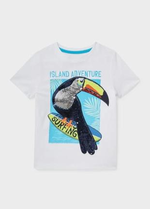 Топ с короткими рукавами - органический хлопок - блестящая отделка