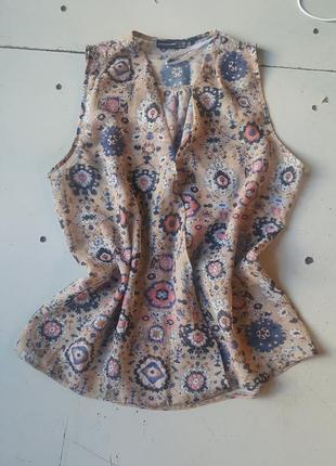 Блуза майка з принтом візерунок стиль бохо