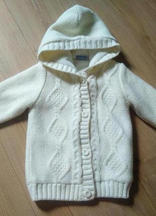 Дитяча тепла кофта з гудзиками та капюшоном lupilu 86/92р/толстовка/ кофта