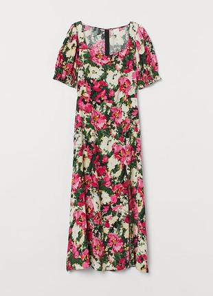 Платье h&m с рисунком длинной до икр