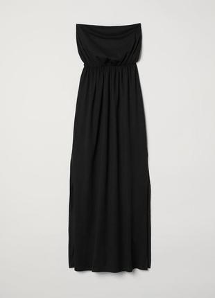 Чёрное платье макси h&m