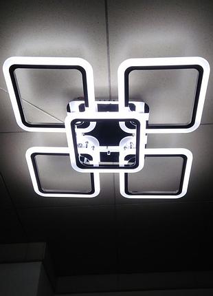 Светодиодная люстра лед с регулировкой цветовой температуры и пультом д.у. --- серебро