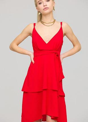 Платье мини из легкой летней ткани с эффектом жатки