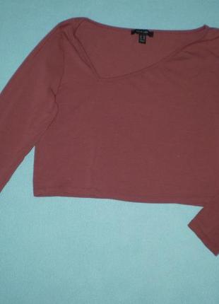 Кроп топ new look uk18 50-52р. длинный рукав,  хлопок