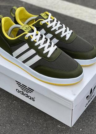 Літні чоловічі кросівки🆕дихаючі кроси adidas🆕зелені кросівки-кеди адідас в сітку